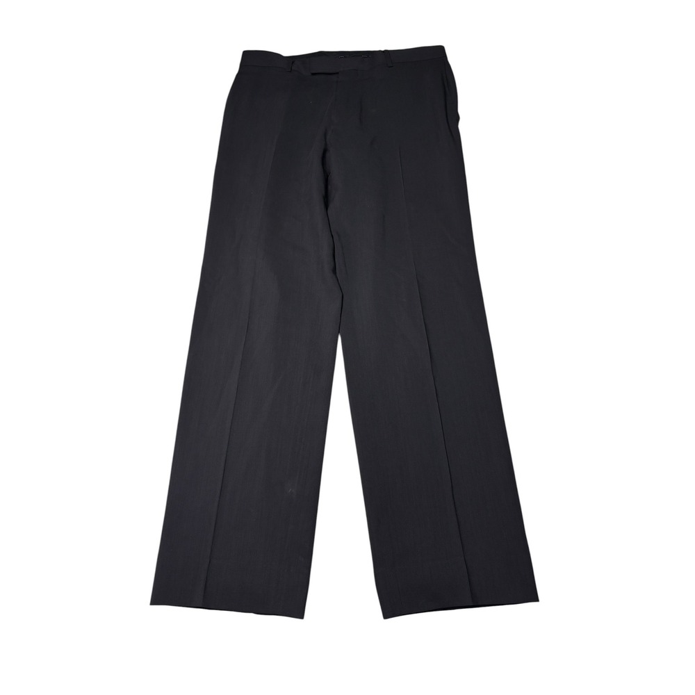 Hugo Boss‎ Rossellini Movie U Black Virgin Wool Dress Pants Mens 40R W35 L33